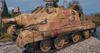 3D-стиль «Пустынная львица» для танка Wz.70 Żubr в 17 сезоне Боевого пропуска Мир танков 3D-стиль «Пустынная львица» для танка Wz.70 Żubr в 17 сезоне Боевого пропуска Мир танков