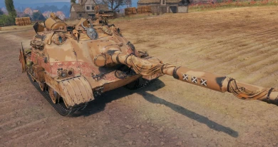 3D-стиль «Пустынная львица» для танка Wz.70 Żubr в 17 сезоне Боевого пропуска Мир танков 3D-стиль «Пустынная львица» для танка Wz.70 Żubr в 17 сезоне Боевого пропуска Мир танков